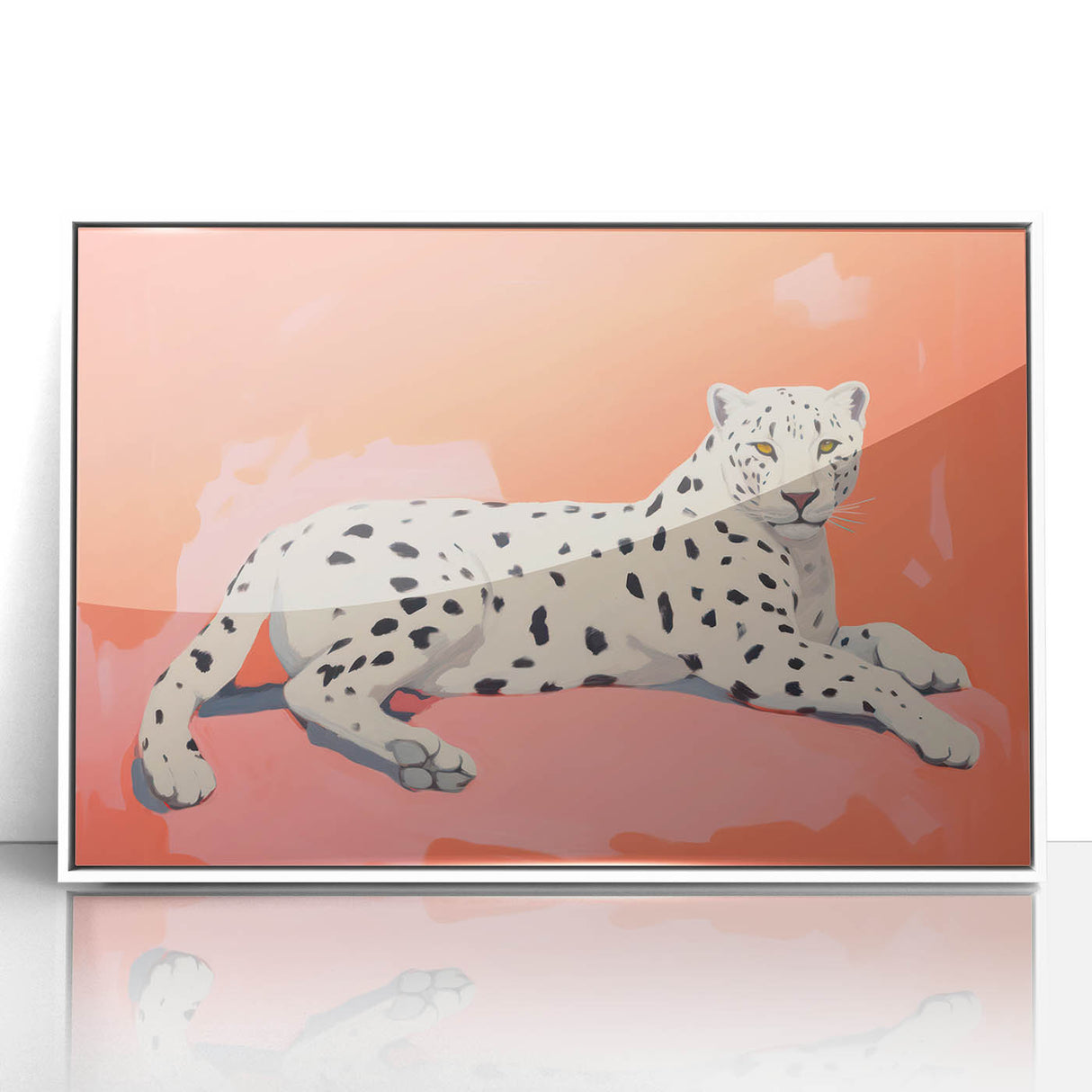Maximalist Wall Art – Bold Decor Featuring a Leopard on Coral Pink
