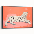 Maximalist Wall Art – Bold Decor Featuring a Leopard on Coral Pink