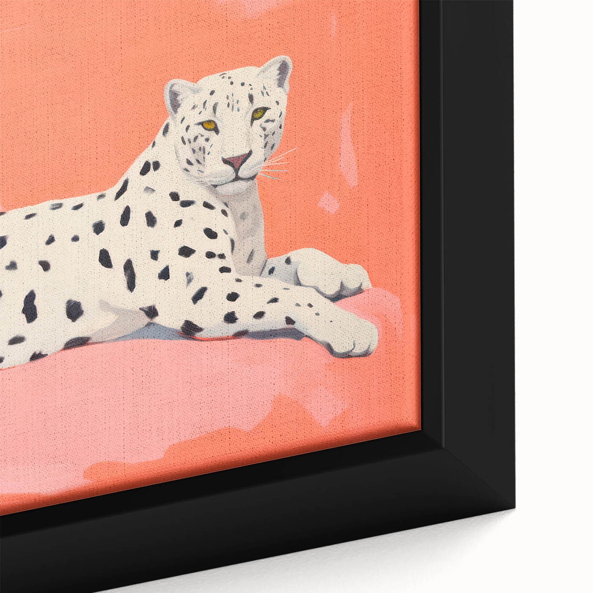 Maximalist Wall Art – Bold Decor Featuring a Leopard on Coral Pink