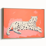 Maximalist Wall Art – Bold Decor Featuring a Leopard on Coral Pink