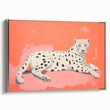 Maximalist Wall Art – Bold Decor Featuring a Leopard on Coral Pink