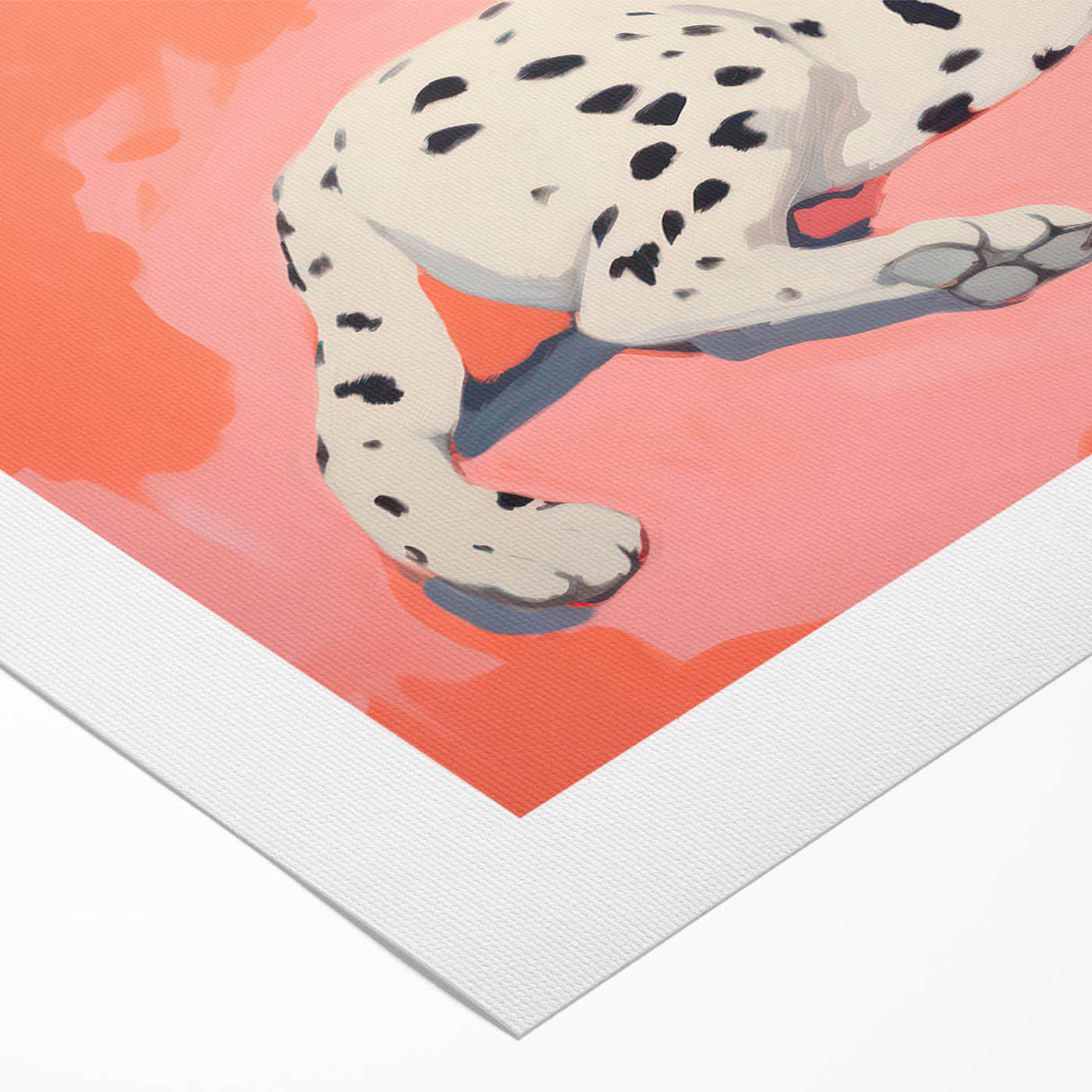 Maximalist Wall Art – Bold Decor Featuring a Leopard on Coral Pink