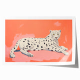 Maximalist Wall Art – Bold Decor Featuring a Leopard on Coral Pink