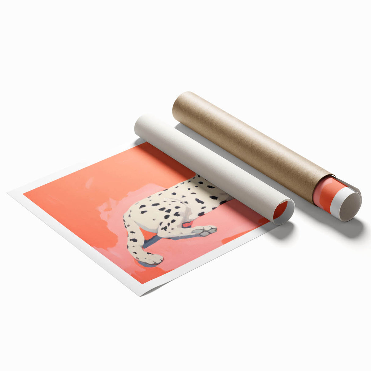 Maximalist Wall Art – Bold Decor Featuring a Leopard on Coral Pink