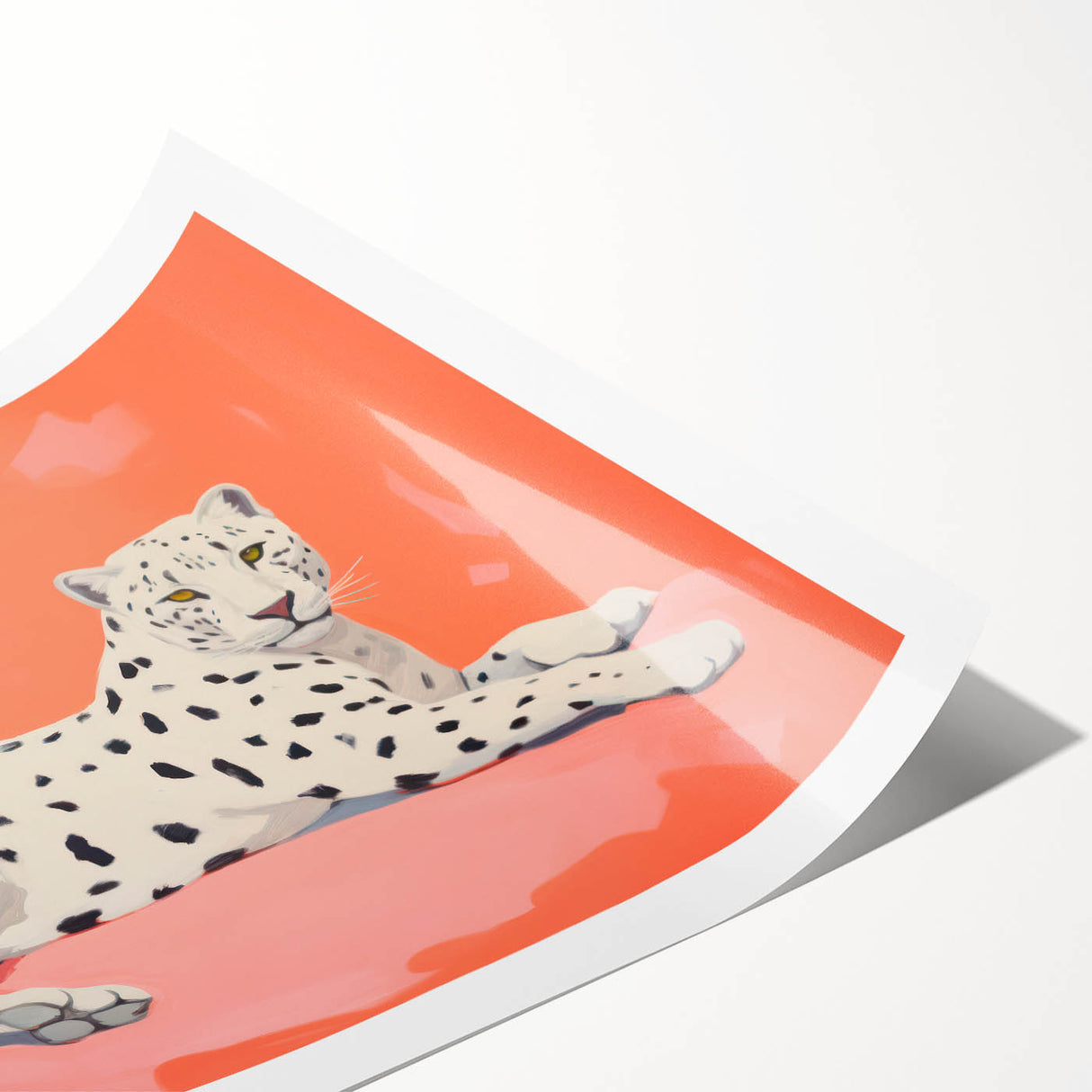 Maximalist Wall Art – Bold Decor Featuring a Leopard on Coral Pink