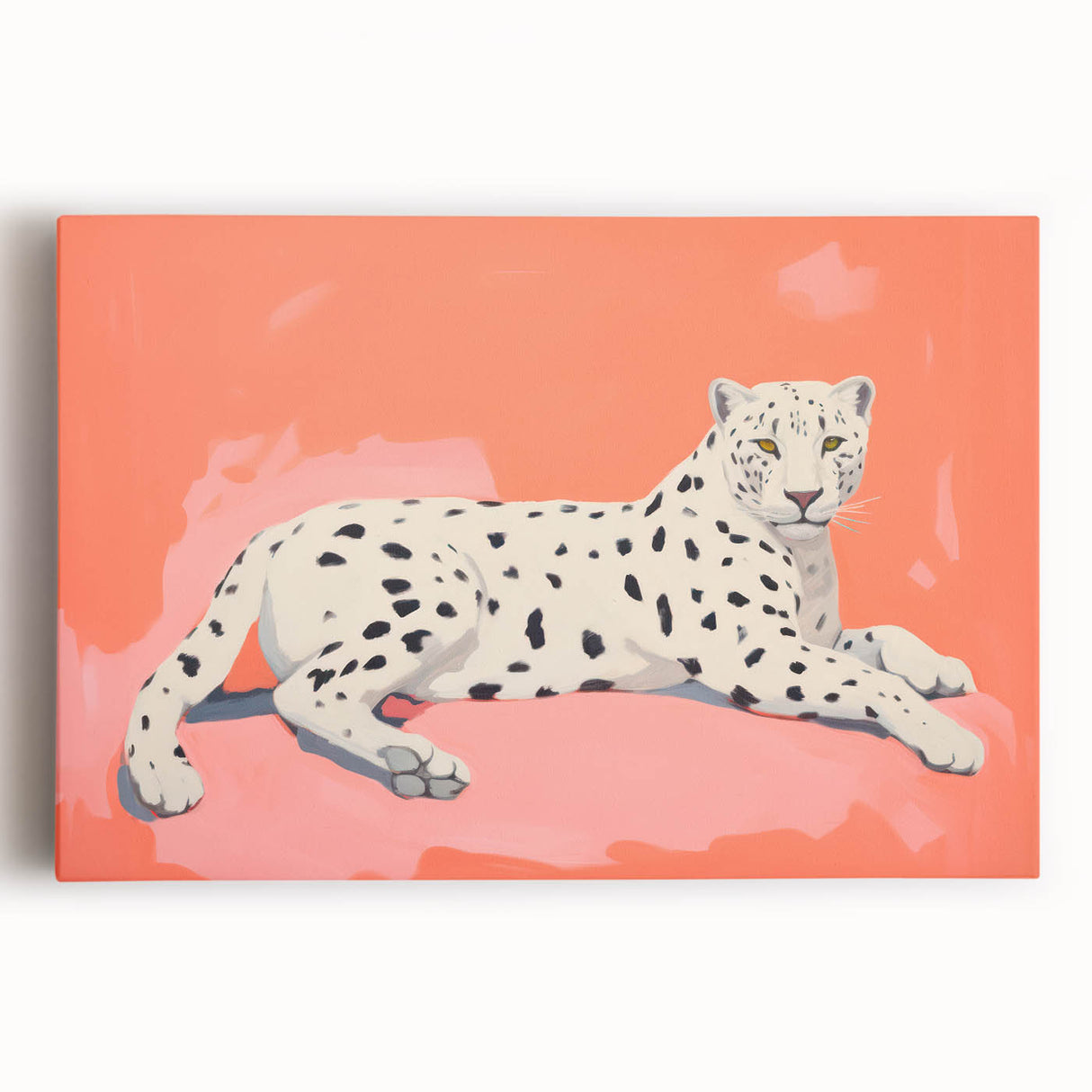 Maximalist Wall Art – Bold Decor Featuring a Leopard on Coral Pink