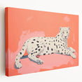 Maximalist Wall Art – Bold Decor Featuring a Leopard on Coral Pink