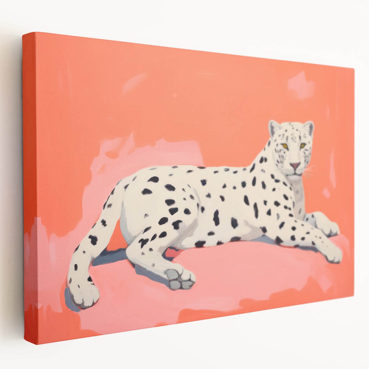 Maximalist Wall Art – Bold Decor Featuring a Leopard on Coral Pink