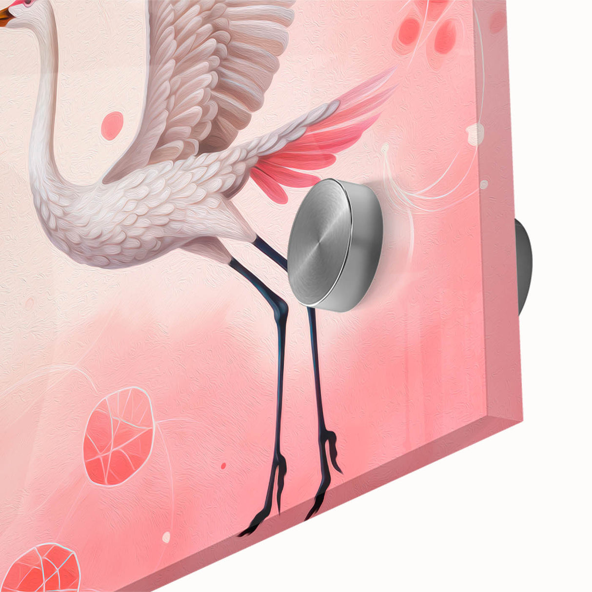 Maximalist Wall Art – Elegant Decor with Dancing Cranes on Pink