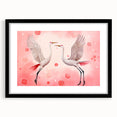 Maximalist Wall Art – Elegant Decor with Dancing Cranes on Pink