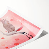 Maximalist Wall Art – Elegant Decor with Dancing Cranes on Pink