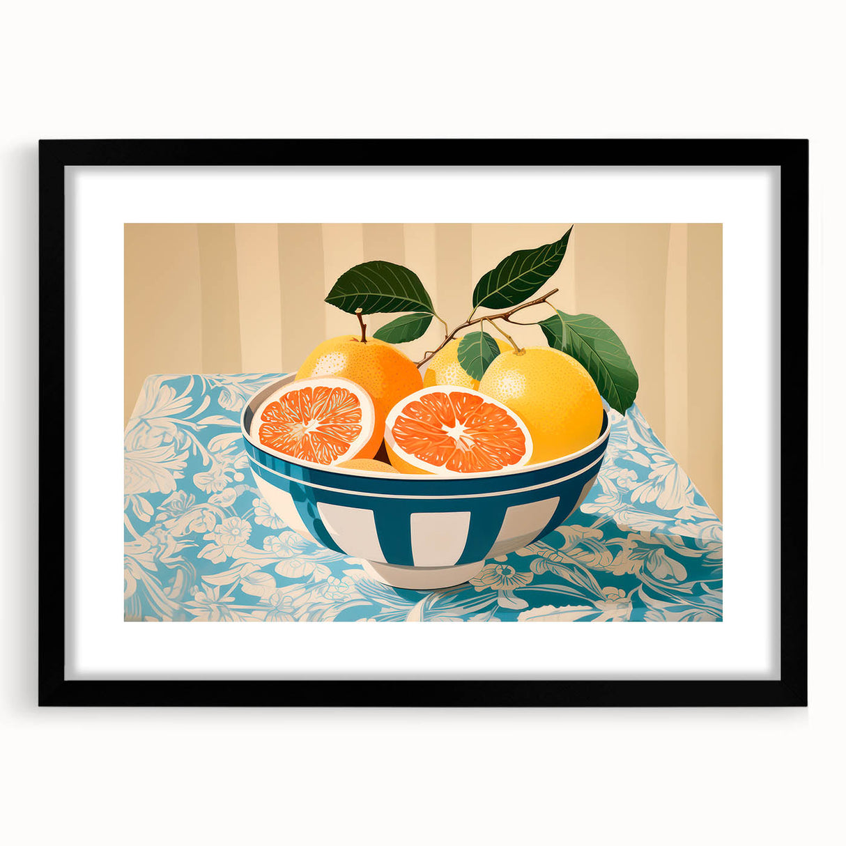 Maximalist Wall Art – Vibrant Still Life with Grapefruits and Bold Colors