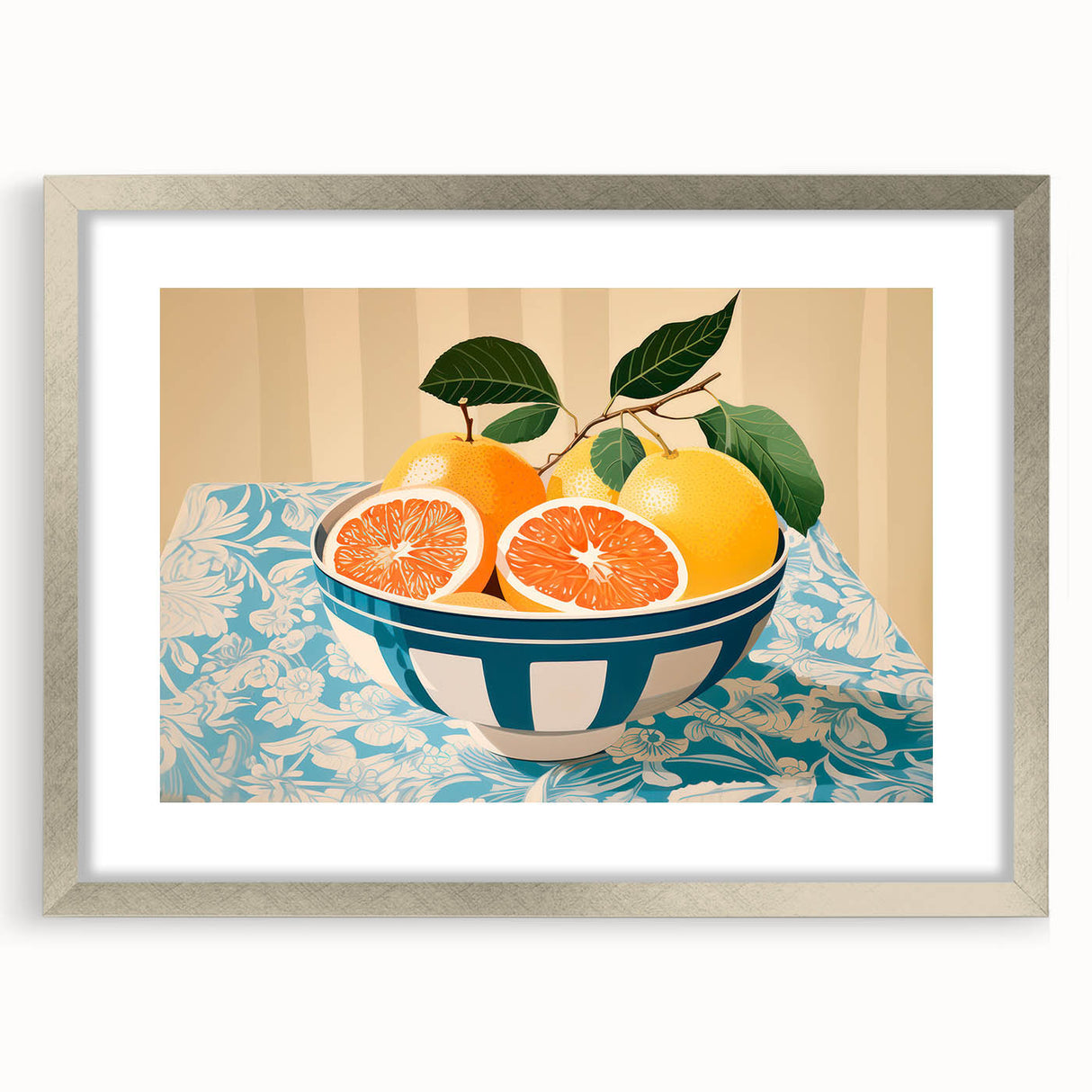 Maximalist Wall Art – Vibrant Still Life with Grapefruits and Bold Colors