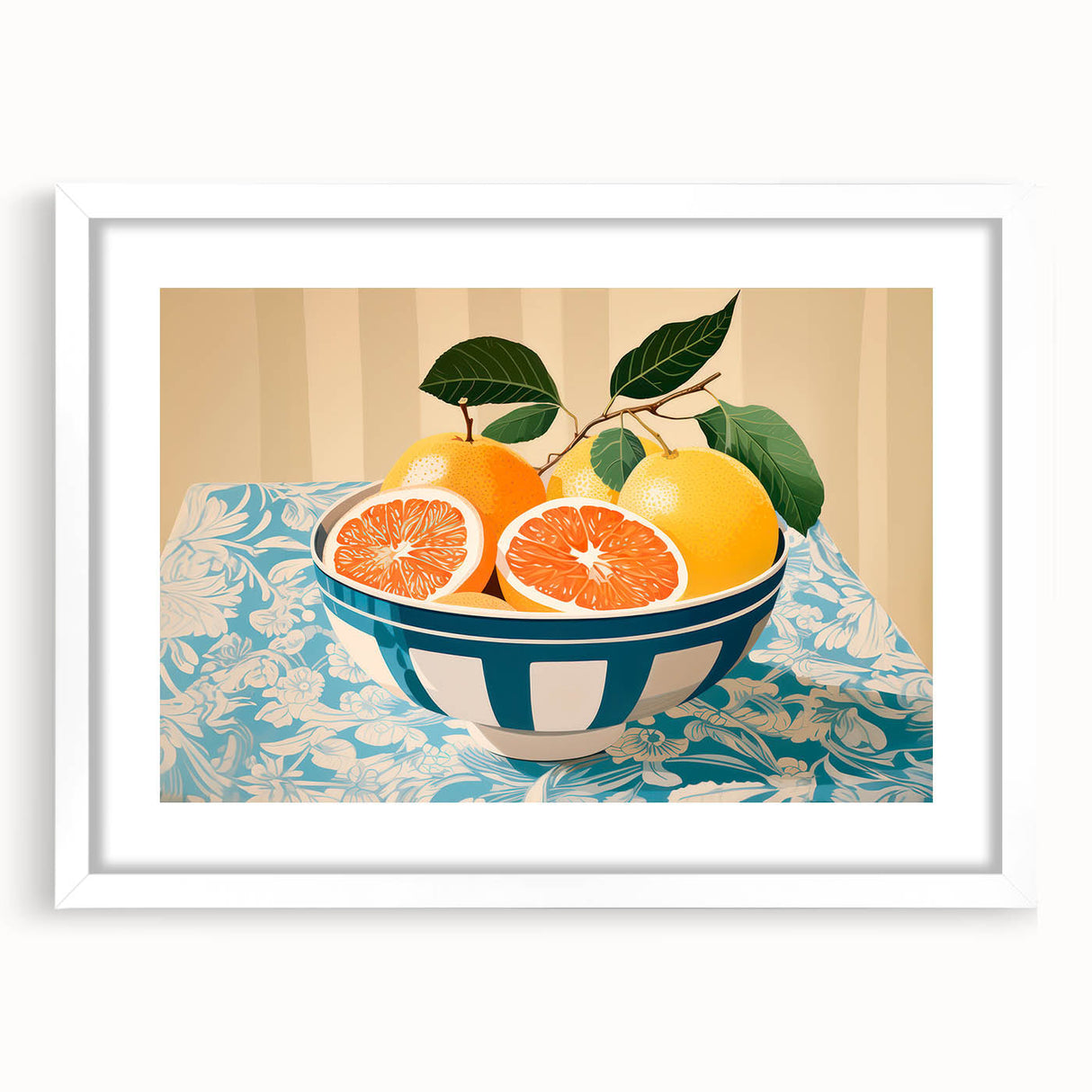 Maximalist Wall Art – Vibrant Still Life with Grapefruits and Bold Colors