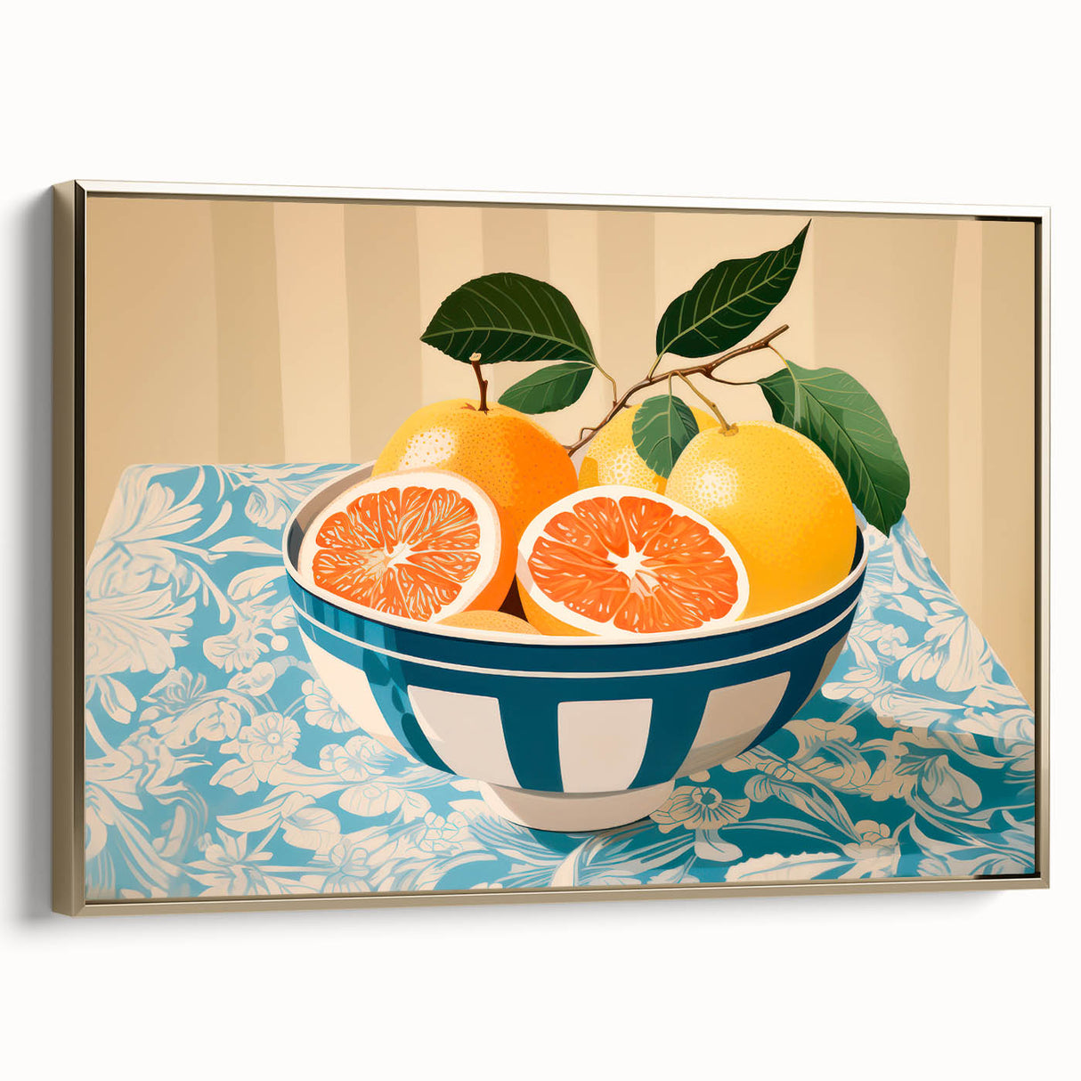 Maximalist Wall Art – Vibrant Still Life with Grapefruits and Bold Colors