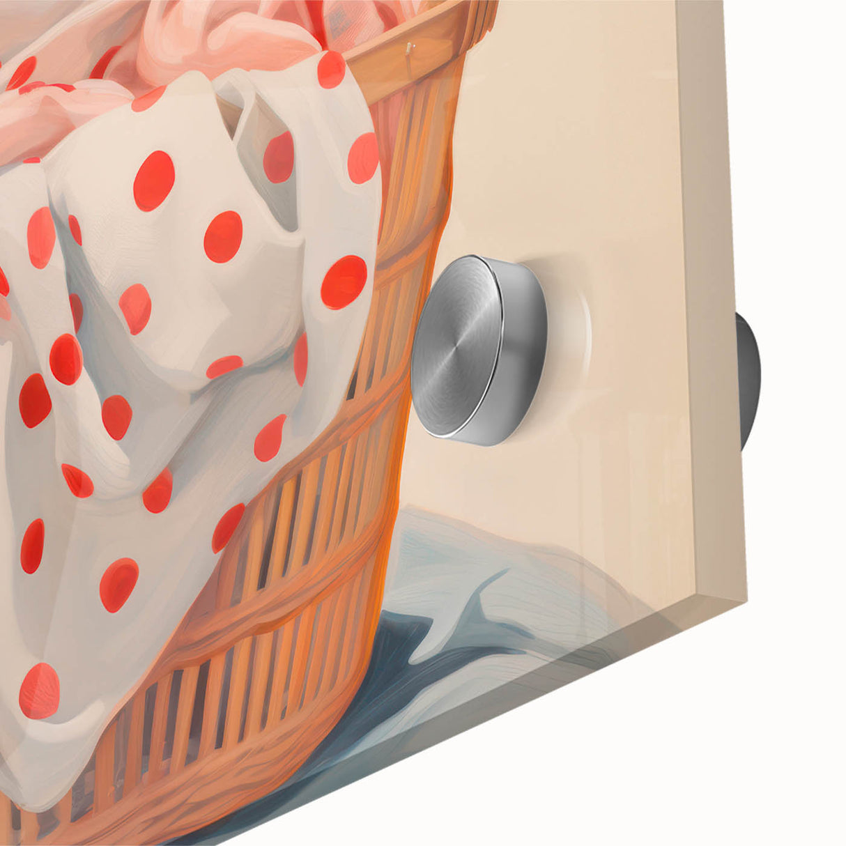 Maximalist Wall Art – Bold Decor with Basket of Polka Dot Fabrics