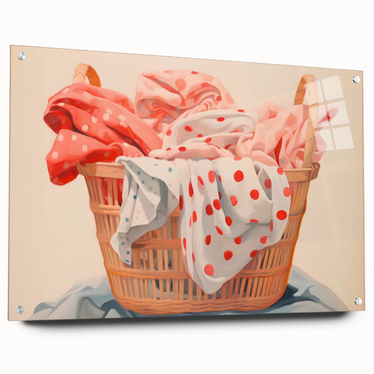 Maximalist Wall Art – Bold Decor with Basket of Polka Dot Fabrics