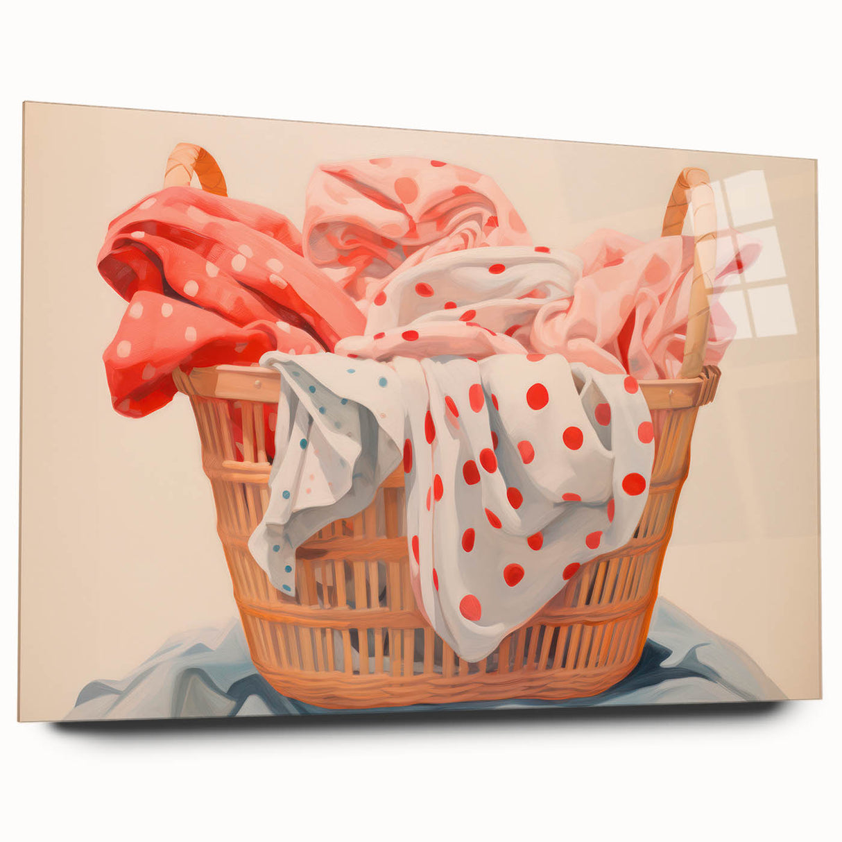 Maximalist Wall Art – Bold Decor with Basket of Polka Dot Fabrics
