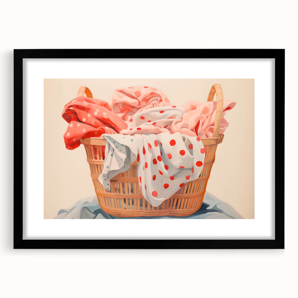 Maximalist Wall Art – Bold Decor with Basket of Polka Dot Fabrics