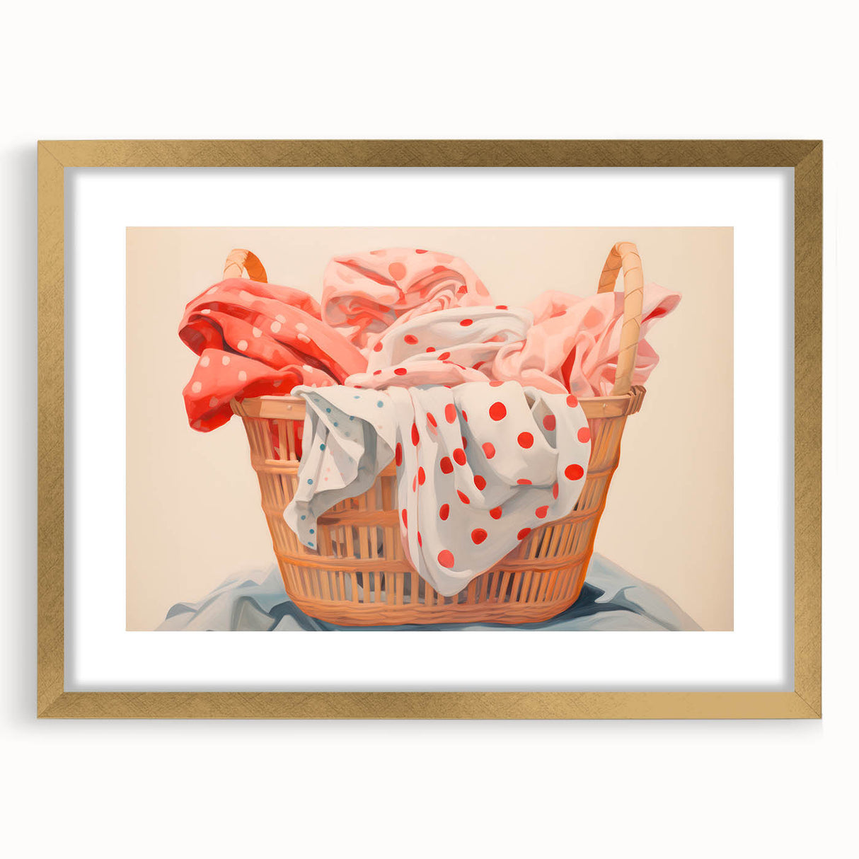 Maximalist Wall Art – Bold Decor with Basket of Polka Dot Fabrics