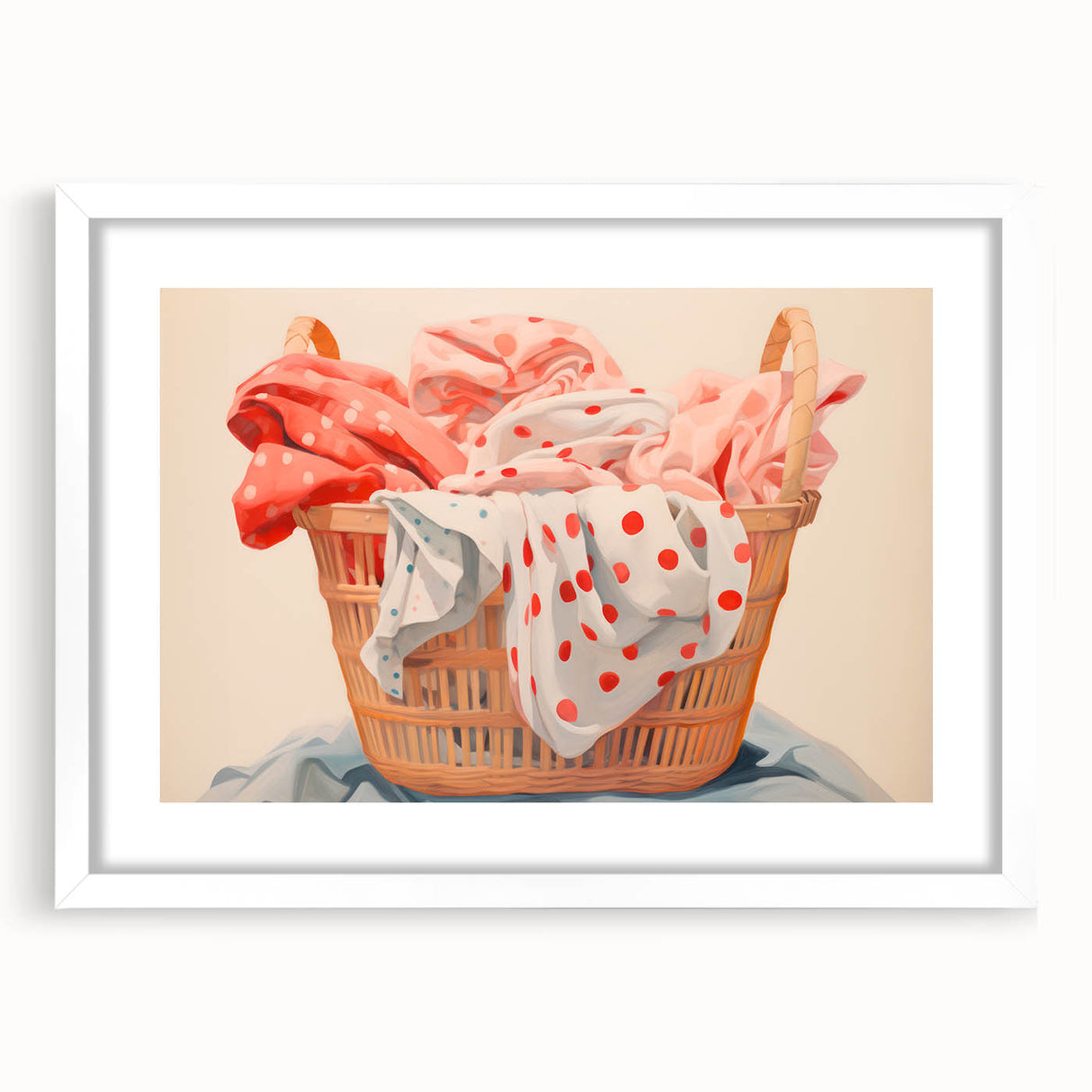 Maximalist Wall Art – Bold Decor with Basket of Polka Dot Fabrics