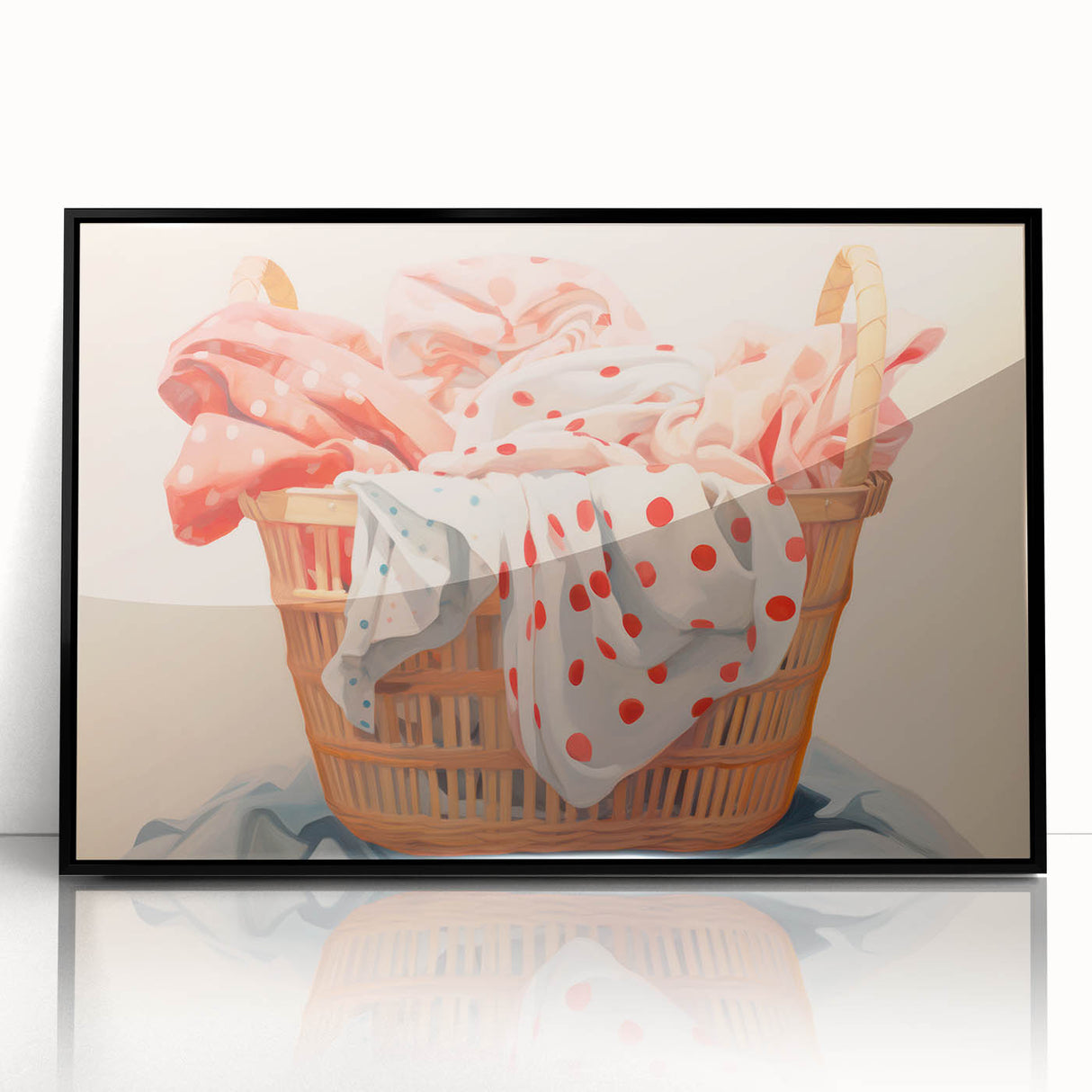 Maximalist Wall Art – Bold Decor with Basket of Polka Dot Fabrics