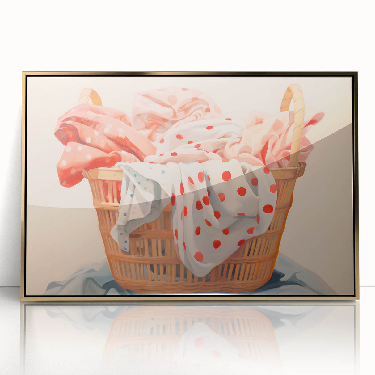 Maximalist Wall Art – Bold Decor with Basket of Polka Dot Fabrics