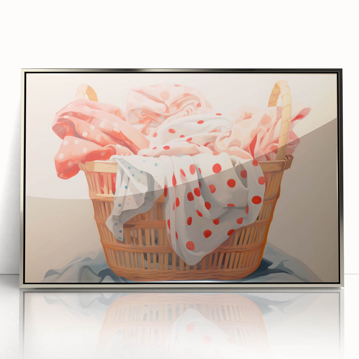 Maximalist Wall Art – Bold Decor with Basket of Polka Dot Fabrics