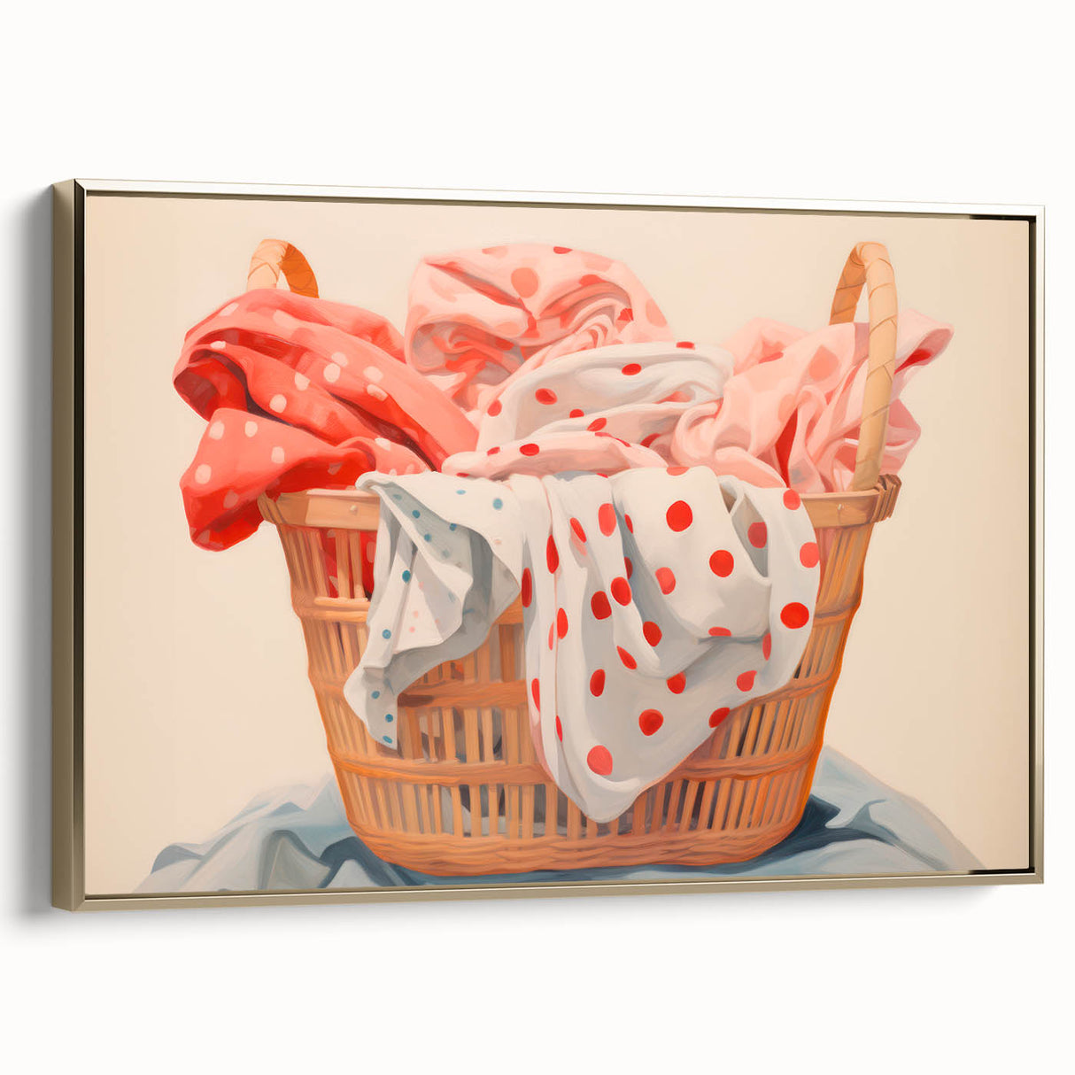 Maximalist Wall Art – Bold Decor with Basket of Polka Dot Fabrics