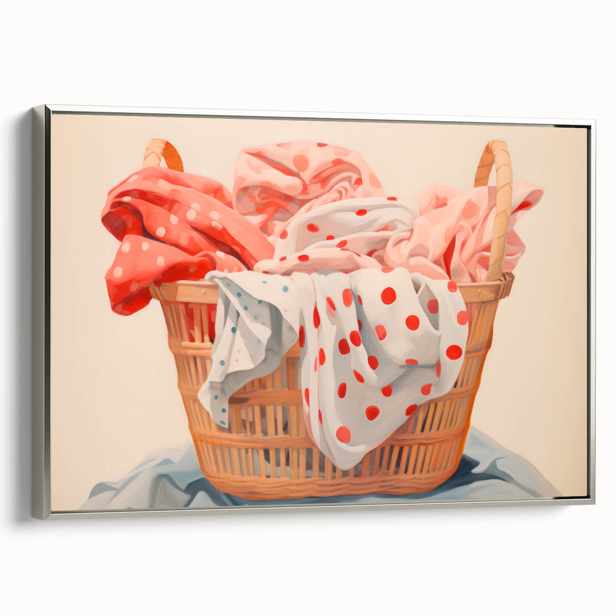 Maximalist Wall Art – Bold Decor with Basket of Polka Dot Fabrics