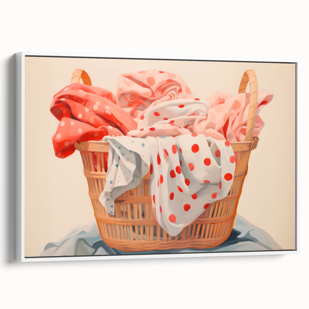 Maximalist Wall Art – Bold Decor with Basket of Polka Dot Fabrics