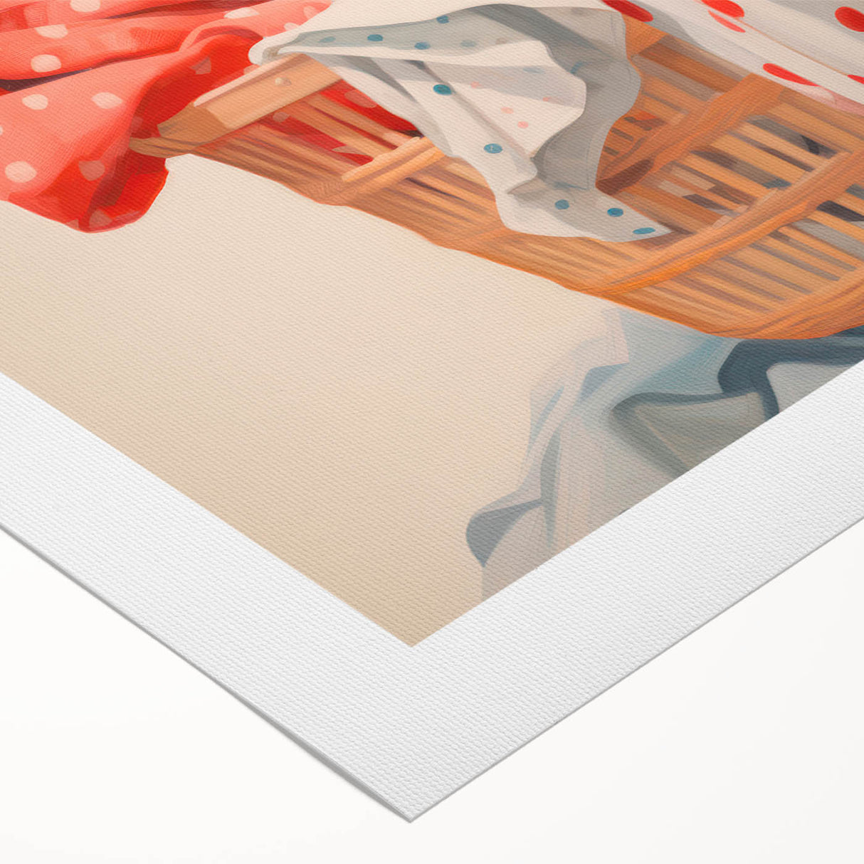 Maximalist Wall Art – Bold Decor with Basket of Polka Dot Fabrics