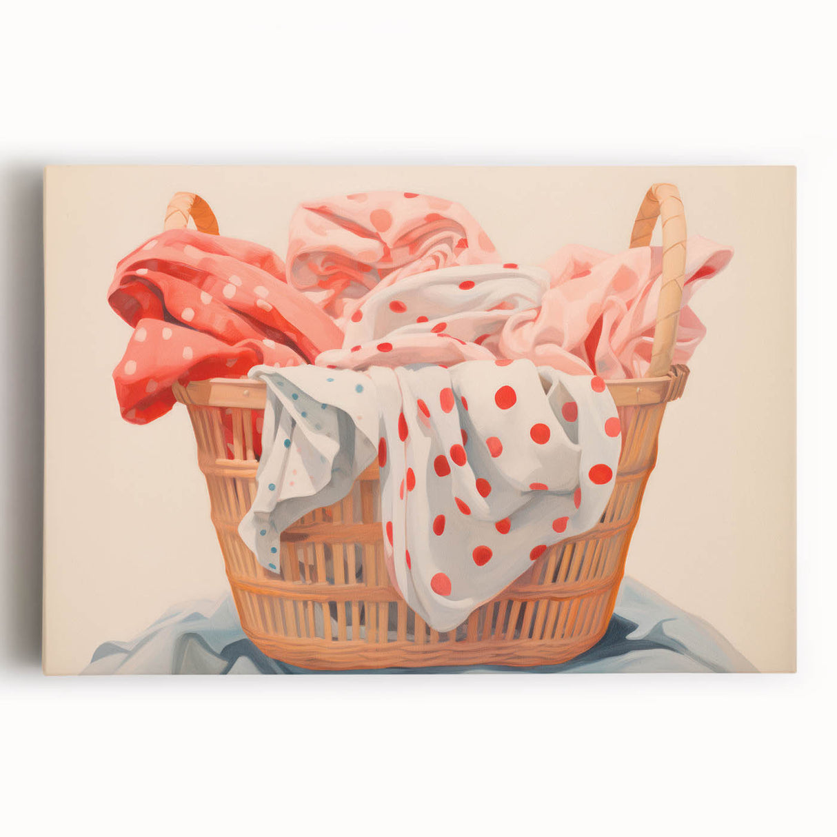Maximalist Wall Art – Bold Decor with Basket of Polka Dot Fabrics