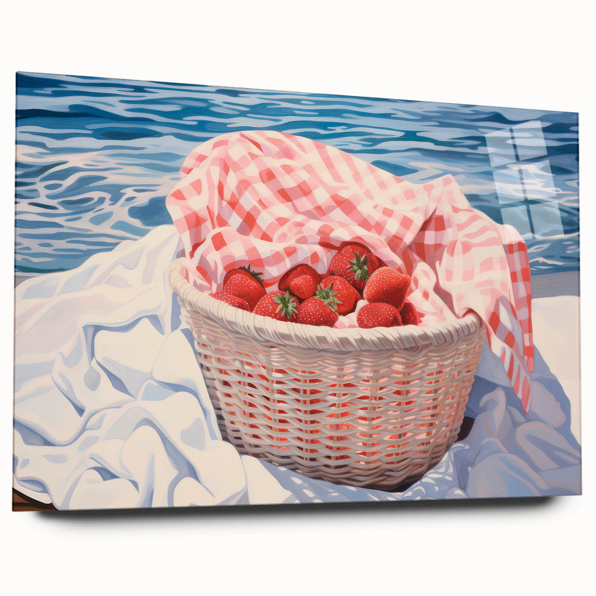 Maximalist Wall Art – Vibrant Decor Featuring Strawberries by the Sea