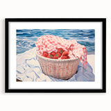 Maximalist Wall Art – Vibrant Decor Featuring Strawberries by the Sea