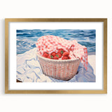 Maximalist Wall Art – Vibrant Decor Featuring Strawberries by the Sea