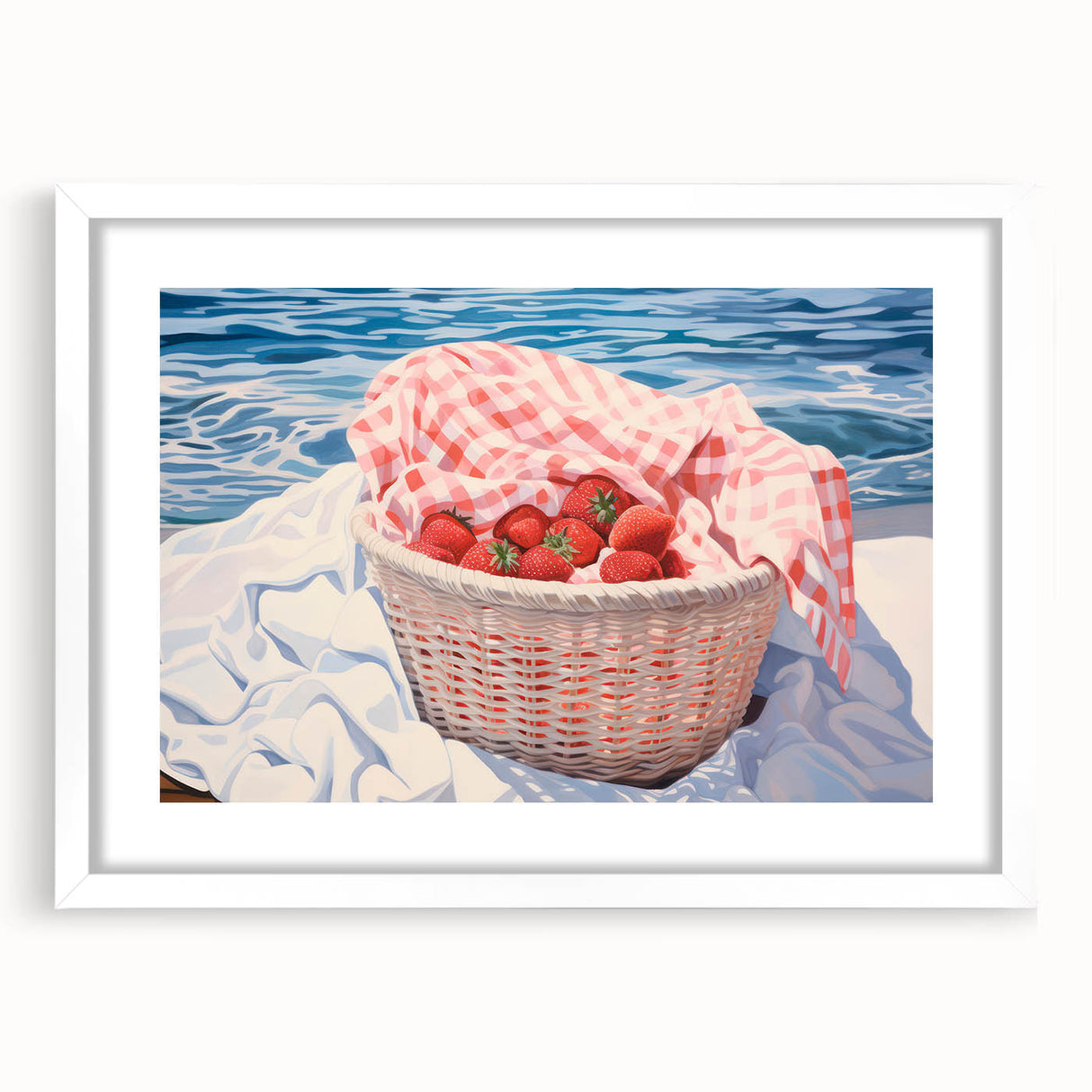 Maximalist Wall Art – Vibrant Decor Featuring Strawberries by the Sea
