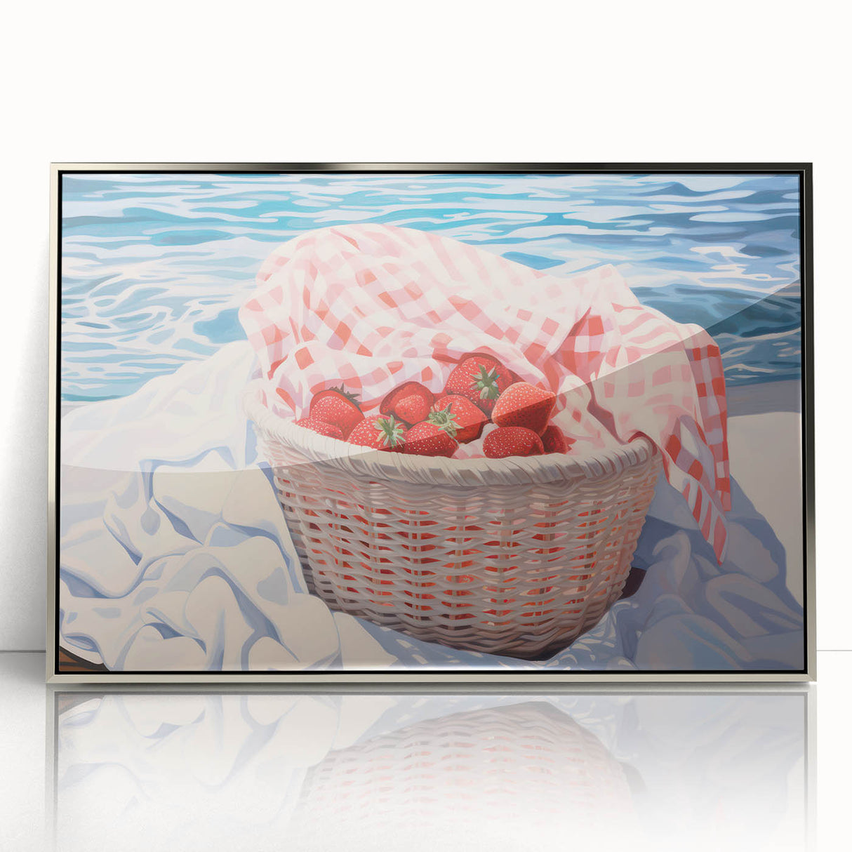 Maximalist Wall Art – Vibrant Decor Featuring Strawberries by the Sea