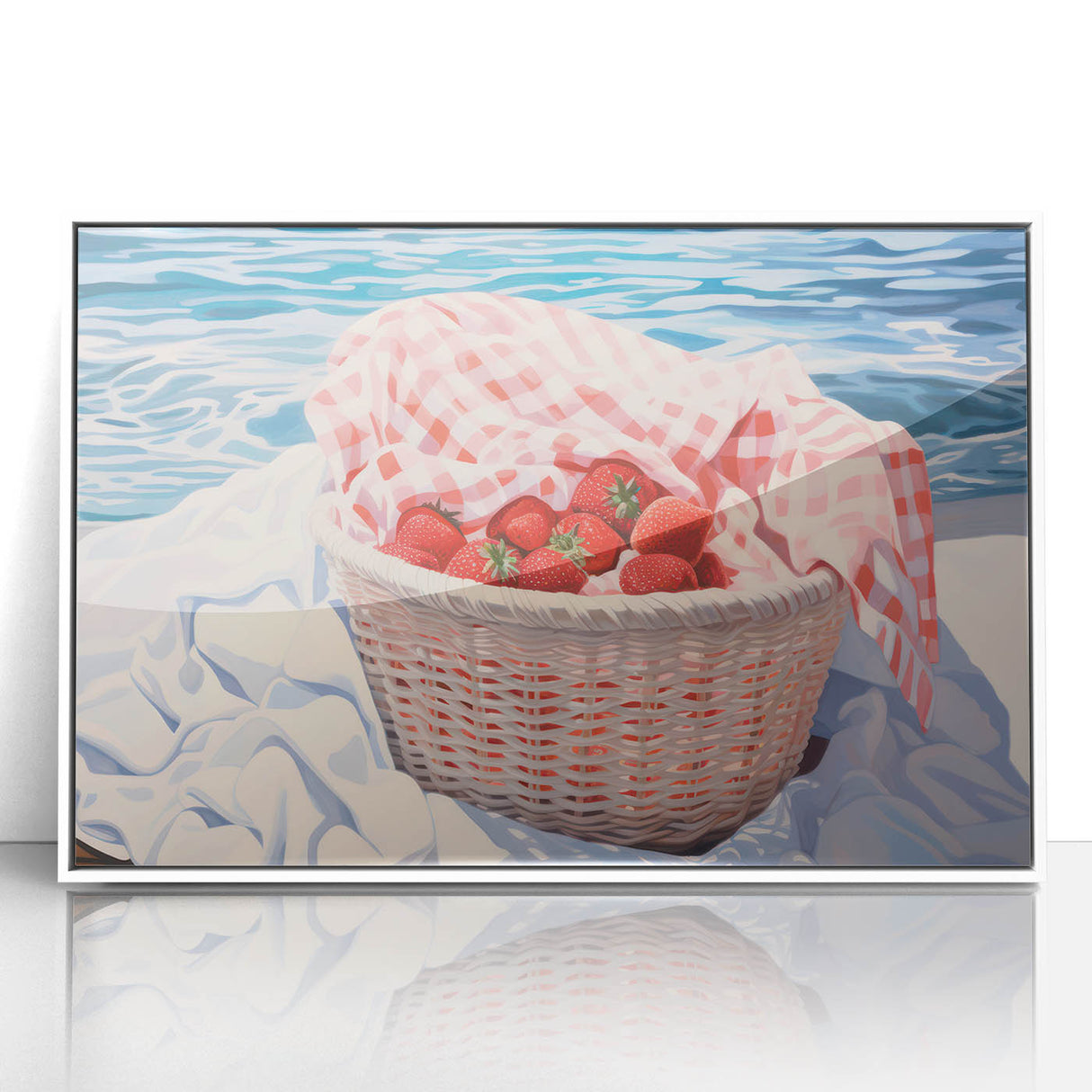 Maximalist Wall Art – Vibrant Decor Featuring Strawberries by the Sea