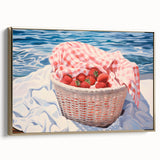Maximalist Wall Art – Vibrant Decor Featuring Strawberries by the Sea