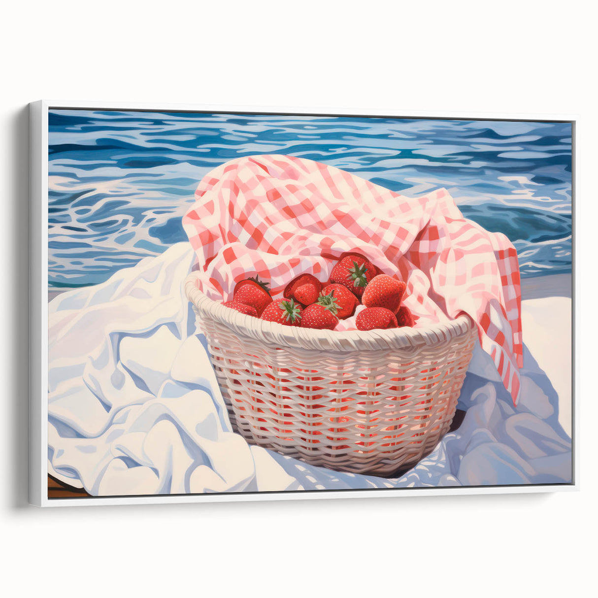 Maximalist Wall Art – Vibrant Decor Featuring Strawberries by the Sea