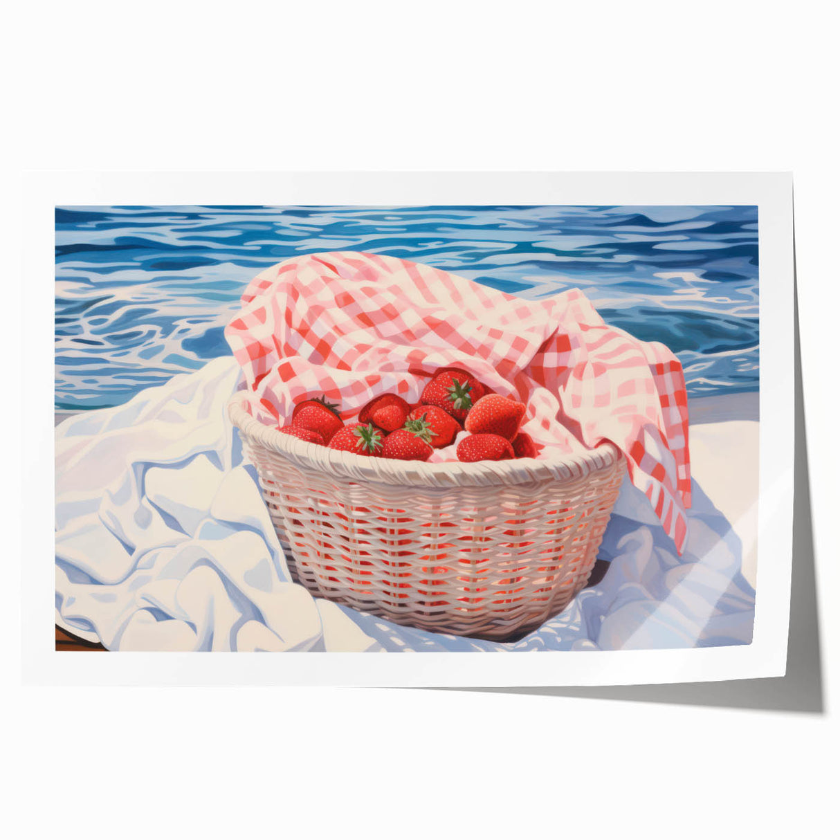 Maximalist Wall Art – Vibrant Decor Featuring Strawberries by the Sea
