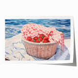 Maximalist Wall Art – Vibrant Decor Featuring Strawberries by the Sea