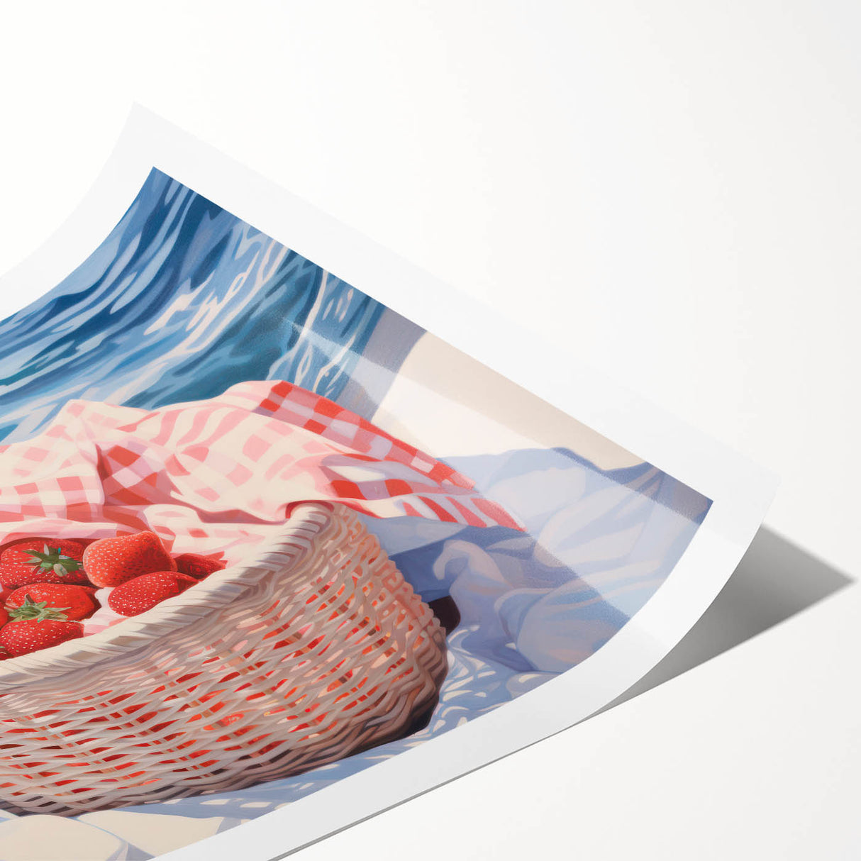Maximalist Wall Art – Vibrant Decor Featuring Strawberries by the Sea