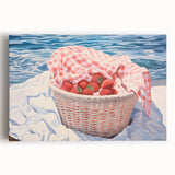 Maximalist Wall Art – Vibrant Decor Featuring Strawberries by the Sea