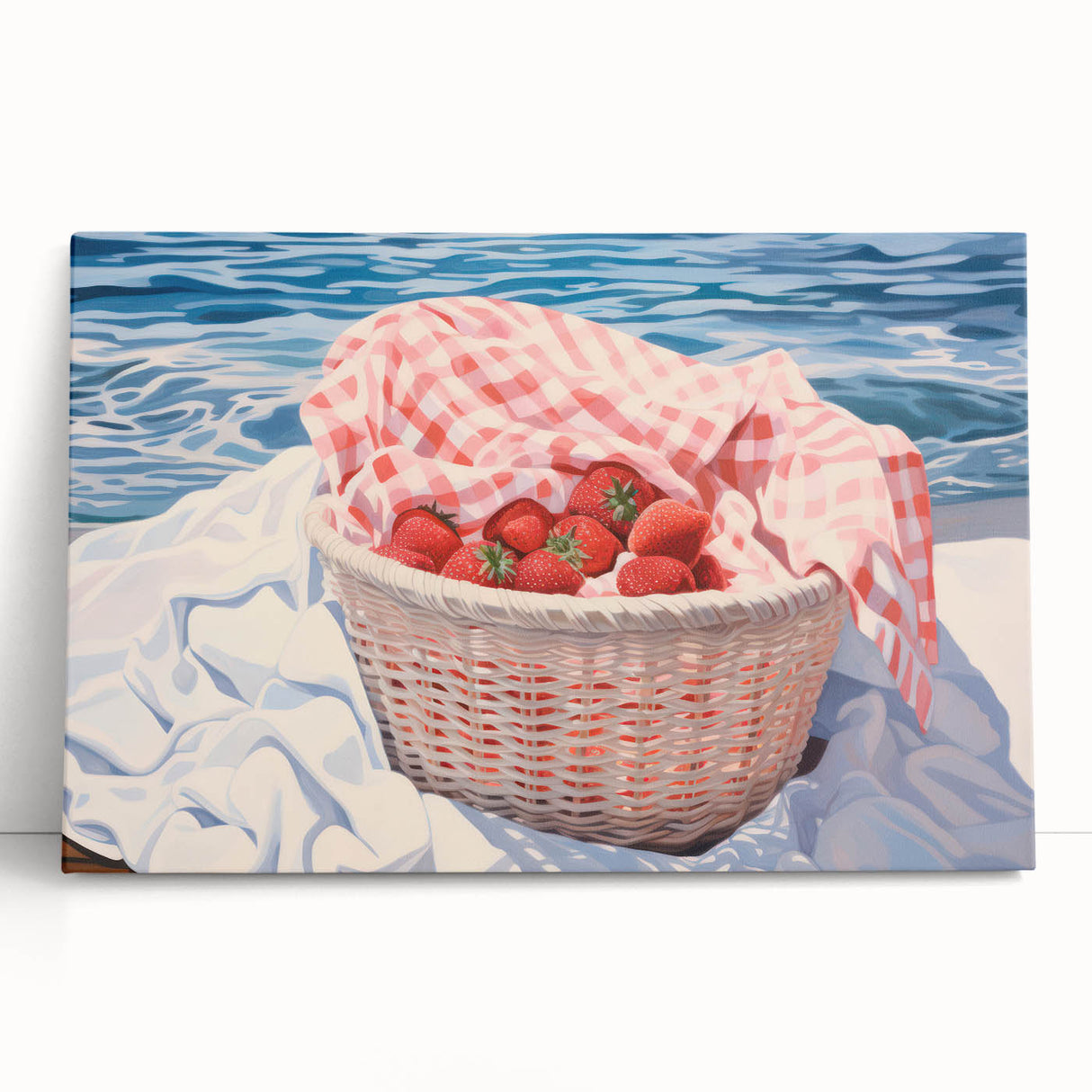 Maximalist Wall Art – Vibrant Decor Featuring Strawberries by the Sea