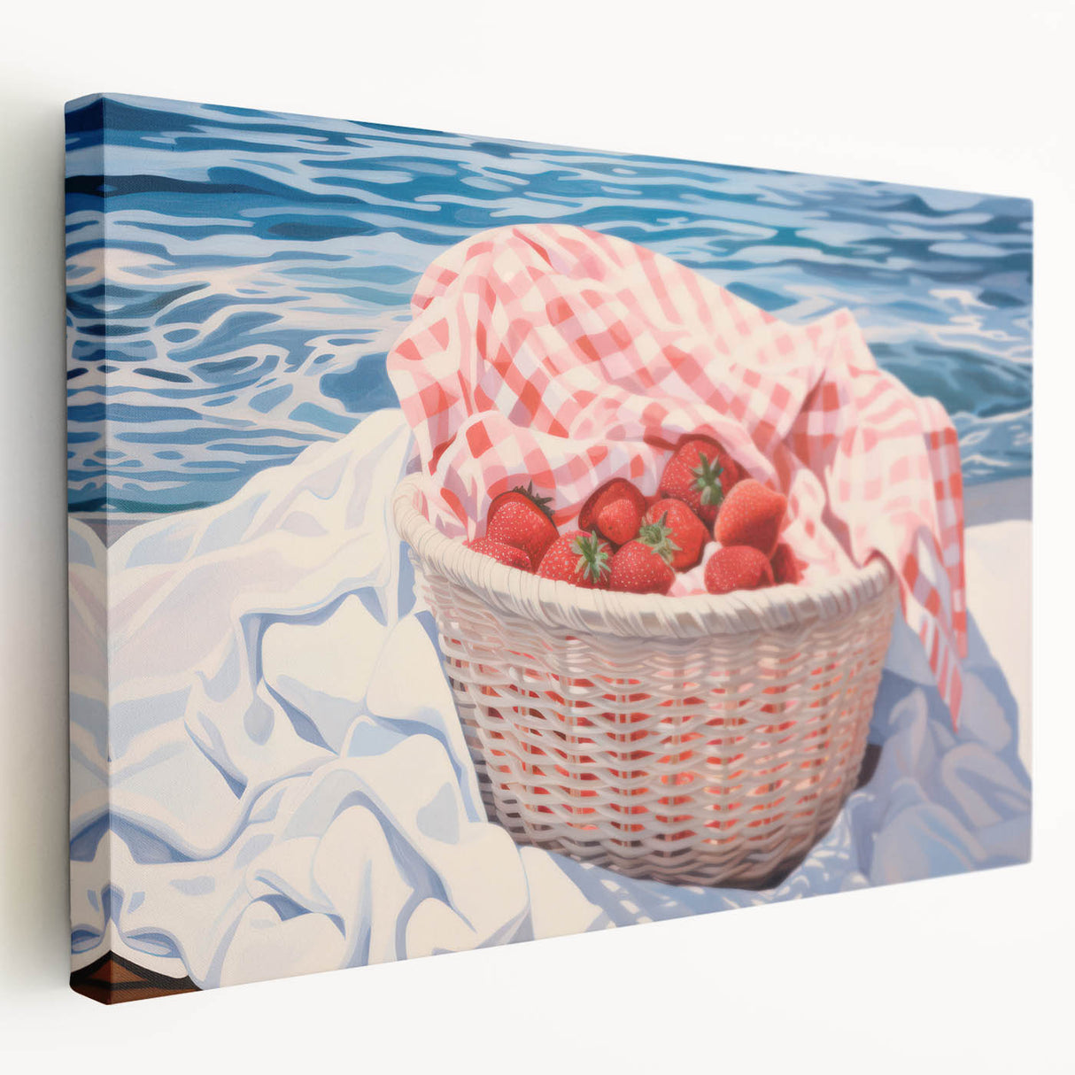 Maximalist Wall Art – Vibrant Decor Featuring Strawberries by the Sea