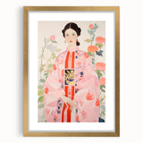 Maximalist Wall Art – Bold and Eclectic Portrait with Floral Accents