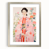 Maximalist Wall Art – Bold and Eclectic Portrait with Floral Accents