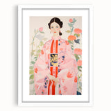 Maximalist Wall Art – Bold and Eclectic Portrait with Floral Accents